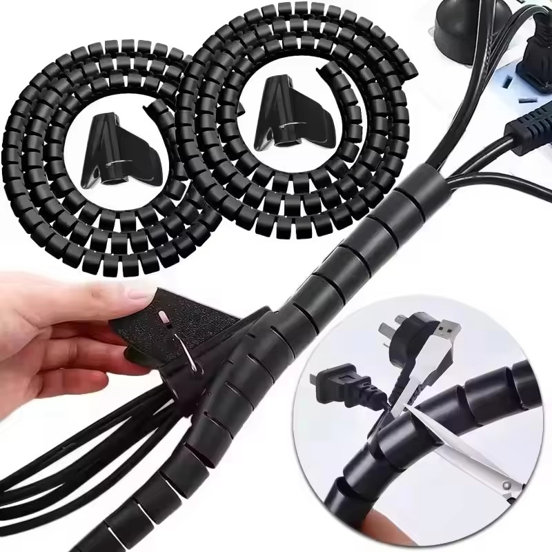 Desk Organizer - Cable Tube Sleeve Flexible Cord Bundler