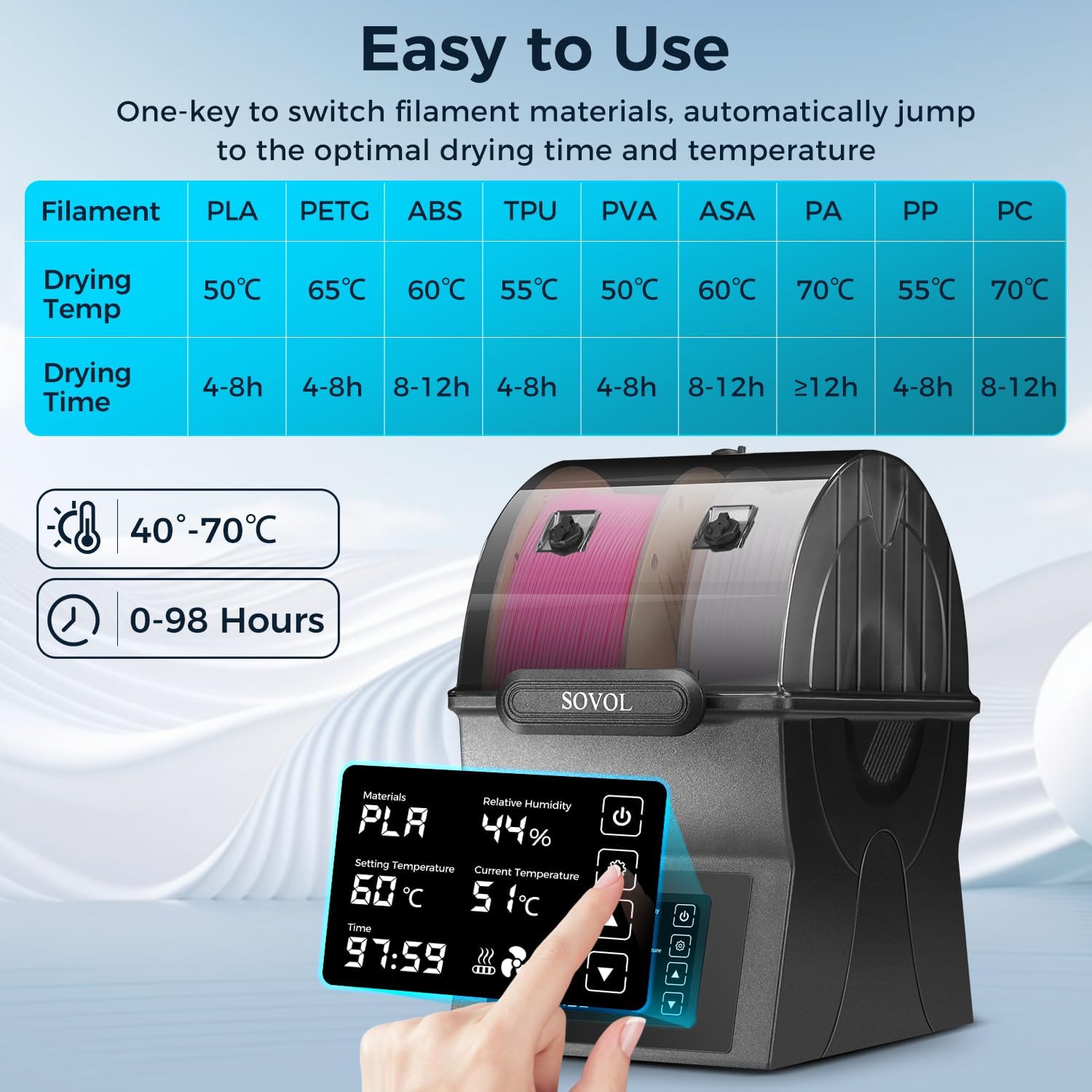 Sovol Filament Dryer SH02 Dry  - Printer Stand review and price