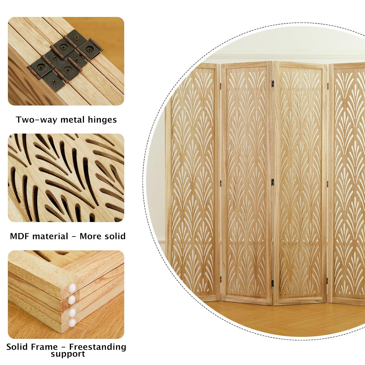 5.6Ft Folding Wood Partition S - Partition Screen Divider review and price